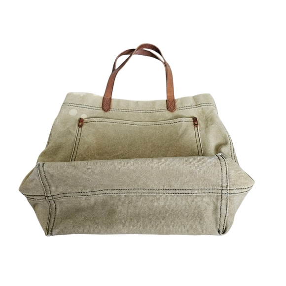 Madewell Canvas Green Transport Tote Bag - Picture 5 of 9